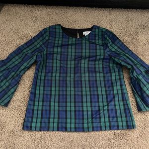 Tartan plaid vineyard vines 3/4 sleeve top